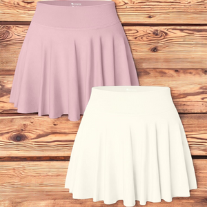 2 Pack Women's 2 in 1 Skirt w/ Shorts and Pocket Womenswear Skort